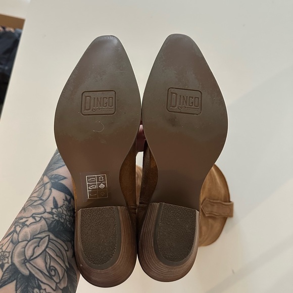 Dingo Out West Camel Tan Brown Suede Cowboy Western Boots 7 - Picture 6 of 9